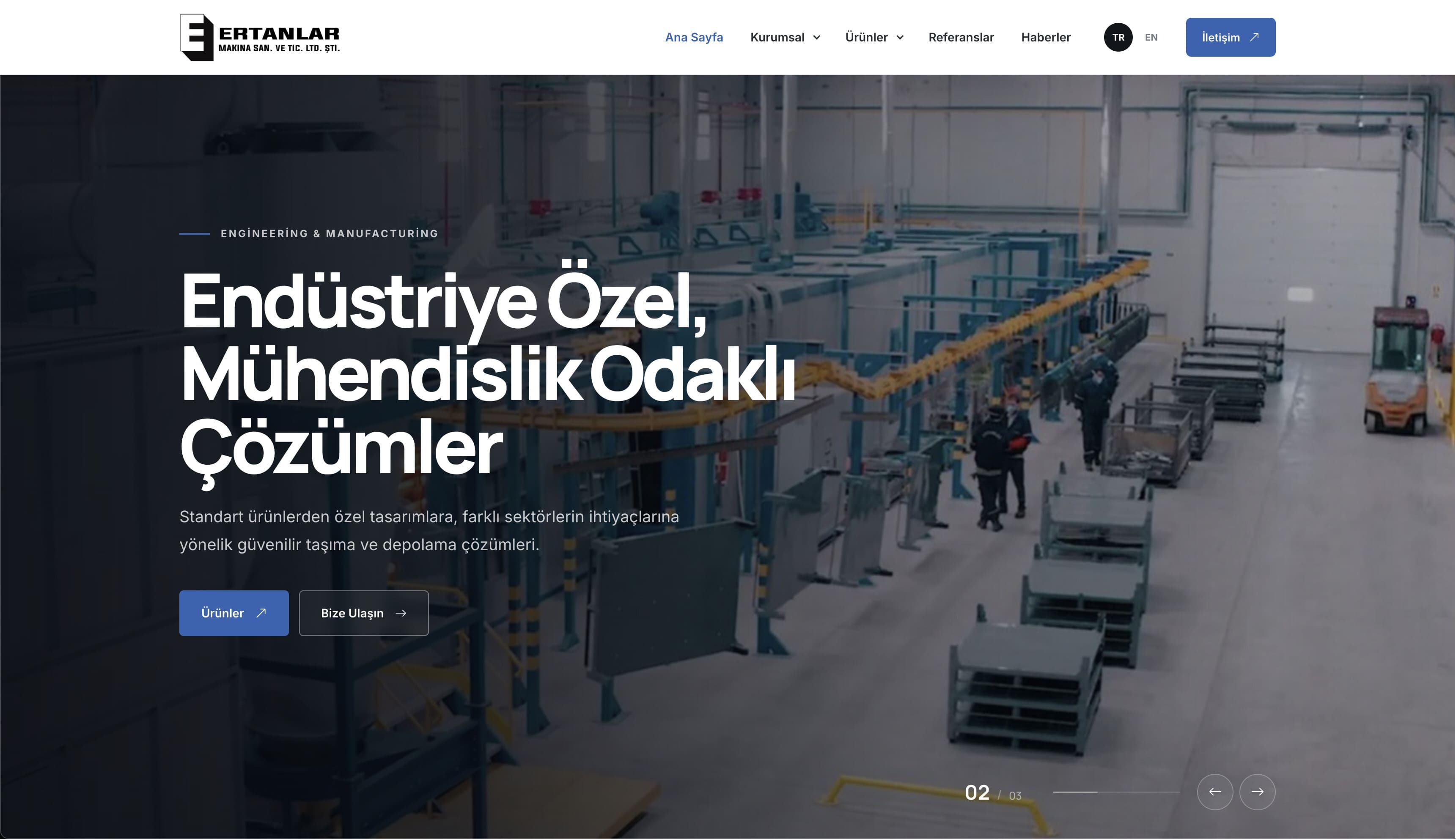 Ertanlar Makina Kurumsal Web Sitesi Yenilendi